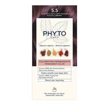 Фито Фитоколор крем-краска 5.5 светлый шатен акажу Phyto PhytoColor Permanent Color 5.5 Light Mahogany Brown 3701436911522 фото